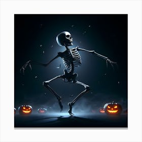 Halloween Skeleton Dancing 1 Canvas Print
