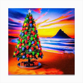 Christmas Tree On The Beach 6 Canvas Print