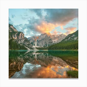 Sunset In The Dolomites Canvas Print