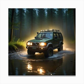 Suv In The Forest Canvas Print