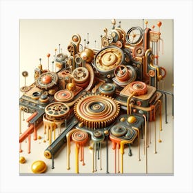 Gears And Gears Canvas Print