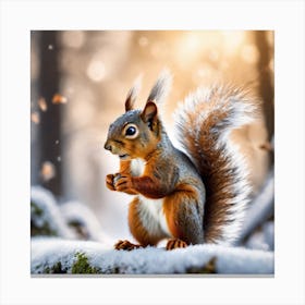 Squirrel In The Snow 6 Canvas Print