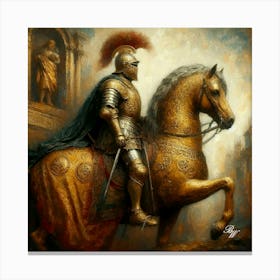 Golden Knight On A Golden Steed 4 Copy Canvas Print
