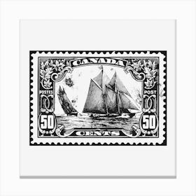 Sailing Ship Postal Stamp Canada Canvas Print