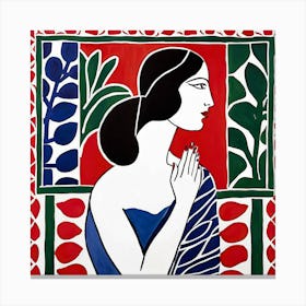 Woman In Blue And Red Matisse Canvas Print