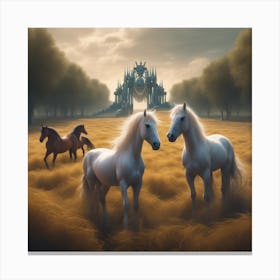 Horses In A Field 17 Canvas Print