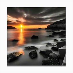 Sunset At The Beach 656 Canvas Print