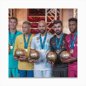 Five Best World Footballers Canvas Print