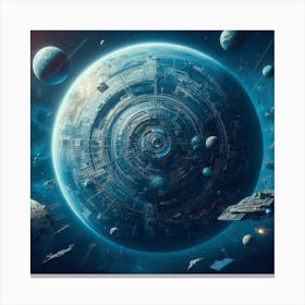 Spaceships And Planets 1 Canvas Print