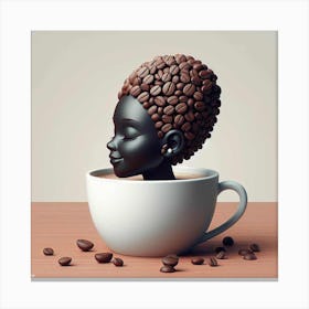 Coffee Beans Cup Portrait Canvas Print