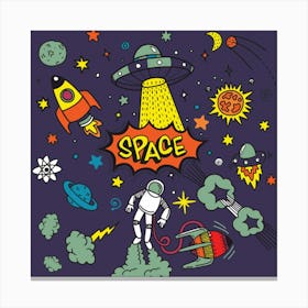 Space Doodles Canvas Print