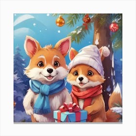 Two Foxes Canvas Print