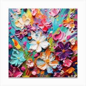 Colorful Abstract Of Flowers Canvas Print