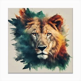 head of Lion Canvas Print