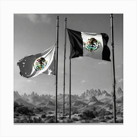 Mexican Flags 4 Canvas Print