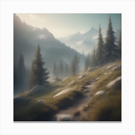 Peaceful Landscape In Mountains Haze Ultra Detailed Film Photography Light Leaks Larry Bud Melm (22) Canvas Print
