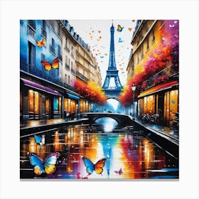 Paris In The Rain Canvas Print