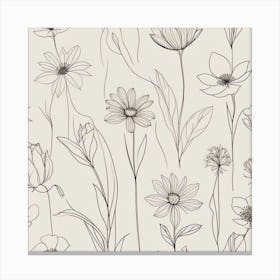 Black And White Flowers 5 Canvas Print