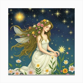 Fairy With Flowers Canvas Print