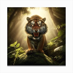 Tiger In The Jungle Canvas Print