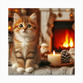 Christmas Kitten Canvas Print