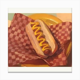 Hot Dog On A Plate Canvas Print