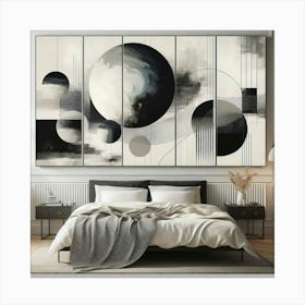 Abstract Black And White Painting Canvas Print