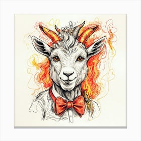 Goat With Horns 8 Canvas Print