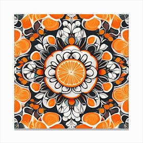 Orange Mandala Canvas Print