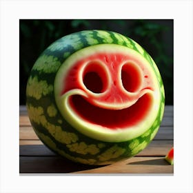 Smiley Watermelon 1 Canvas Print