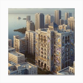 City By The Sea Canvas Print