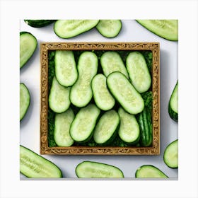 Cucumbers In A Wooden Box 1 Canvas Print