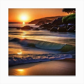 Sunset At The Beach 362 Canvas Print