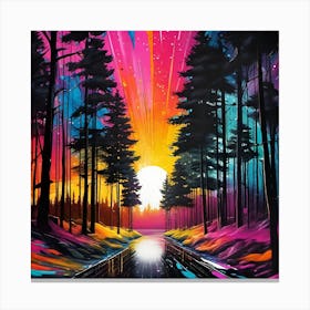 Sunset In The Woods 9 Canvas Print