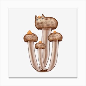 Mushroom Cat Canvas Print