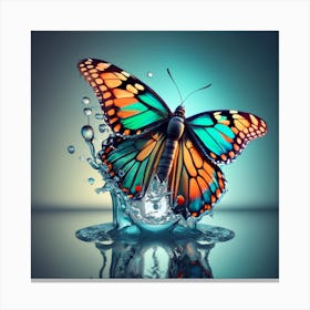 3dhdsupermegarealistamrsplashofonlytwobutterflie Canvas Print