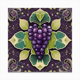 Grapes And Leaves Canvas Print