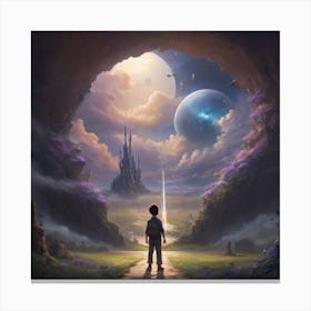 Boy In A Cave Canvas Print