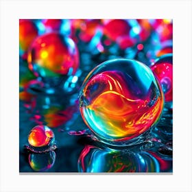 Glow Shapes Neon Bright Color 3d Fluid Bubbles Luminous Vibrant Vivid Radiant Flowing G (15) Canvas Print