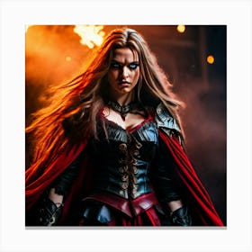 Young Woman In A Red Costume Canvas Print