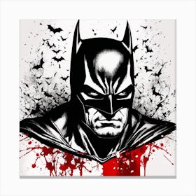 Batman Portrait Ink Painting (20) Canvas Print