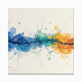 Watercolor - Rainbow Line Canvas Print