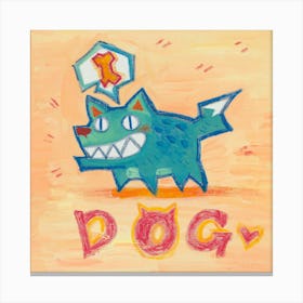 cartoon oil painting：Martian Dog Canvas Print