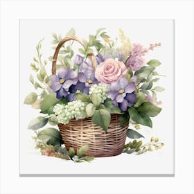 Basket Of Flowers 1 Canvas Print