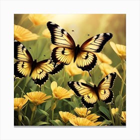 Butterflies In The Meadow 3 Canvas Print