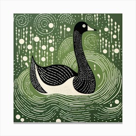 Goose In The Water Canvas Print