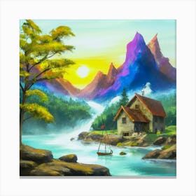 Multicolored landscape. Canvas Print