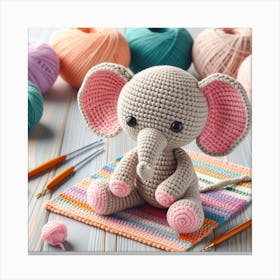 Amigurumi, elephant 1 Canvas Print