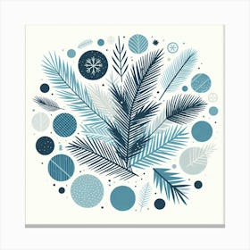 Scandinavian style, Blue spruce branches 3 Canvas Print