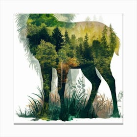 Deer In The Forest Canvas Print